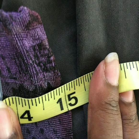 JGs Mad Lab Skirt Womens Sz M Maxi Purple Gray Floral Art to Wear Stretch - Picture 8 of 9